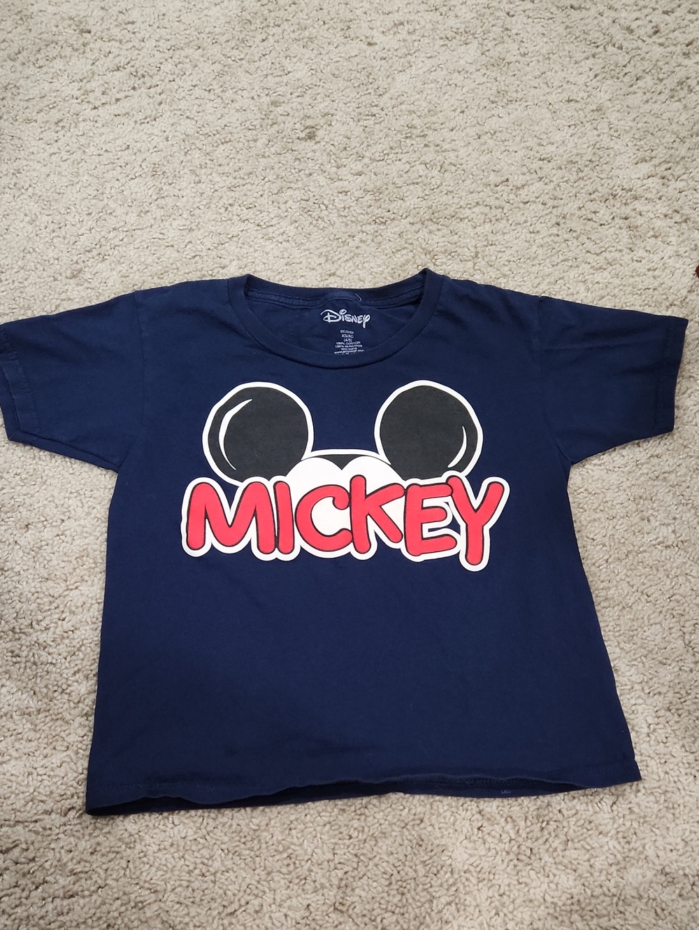 Disney Navy Kids Mickey Graphic Tee - Red & Black Print